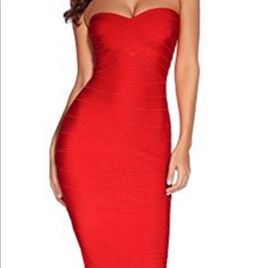 Sexy red bandage dress